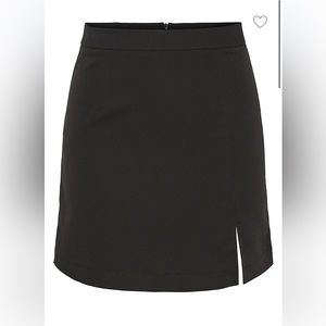 High waisted black slit skirt